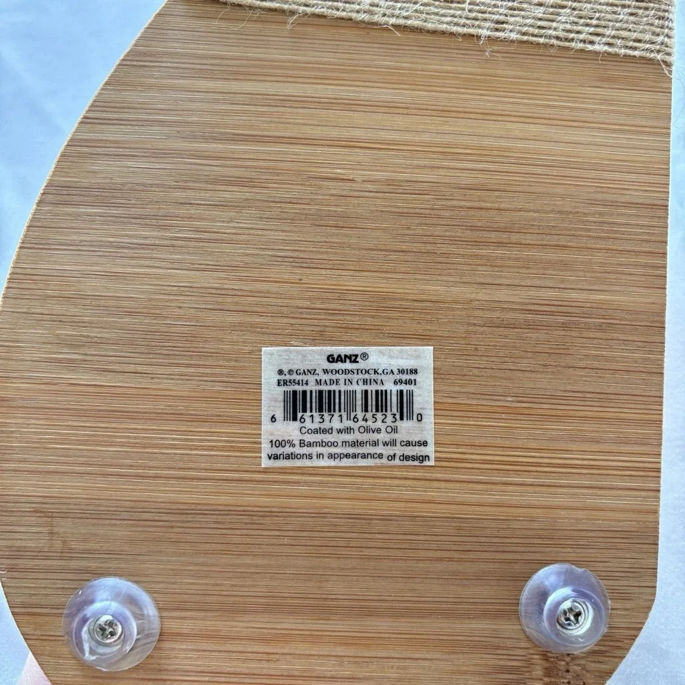 NEW Ganz 100% Bamboo Wooden Mouse MCM Cheese Charcuterie Tray Board Knife - Picture 7 of 7